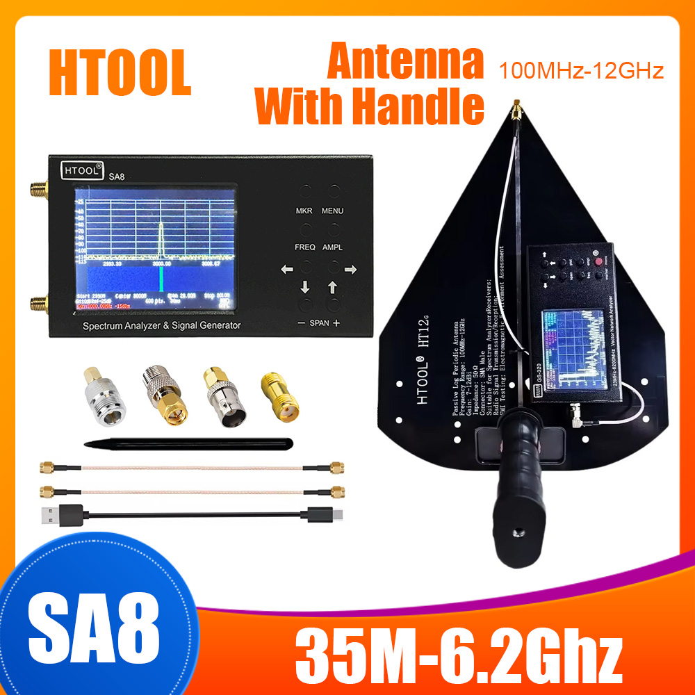 Signal Generator Spectrum Analyzer - HTOOL SA8 Spectrumanalyzer 35M-6.2Ghz Signaalgenerator 100MHz-12GHz